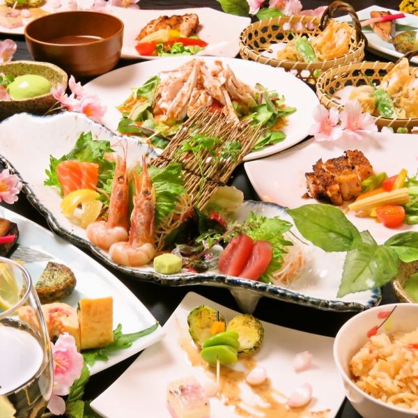 [如果是宴會，就是這樣。]全卷☆響套餐<共9件> 3,500日元，您可以享受我們的特色創意菜餚