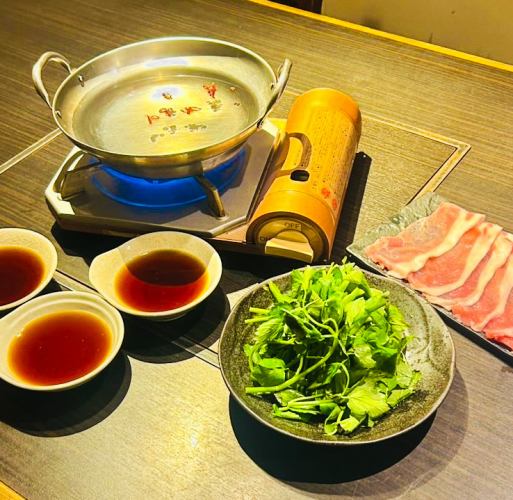 【大泉ポークのせりしゃぶコース】飲み放題付き 全7品 5,000円(2名様~)
