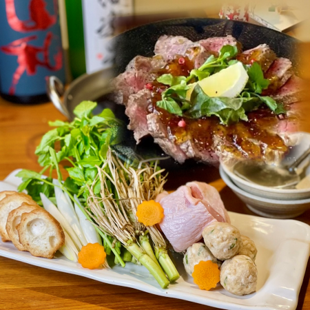Enjoy Sendai parsley hotpot, grilled beef tongue, and roast beef for 7,000 yen, including all-you-can-drink