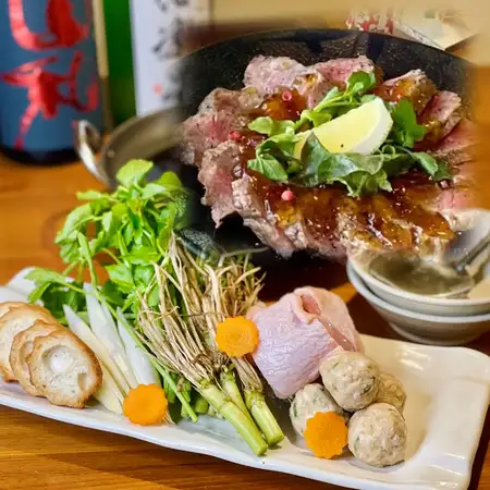 【仙台せり鍋と牛タン焼き&ローストビーフが楽しめる】飲み放題込み7000円