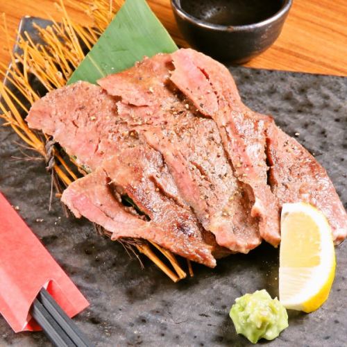 Straw-grilled aged beef tongue