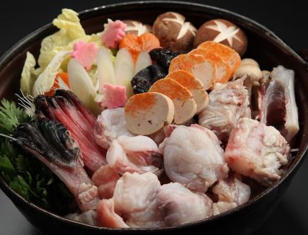 〈鍋　2時間飲み放題付き鍋コース〉全7品8800円(税込)芋焼酎黒霧島赤霧島飲み放題可３月末まで