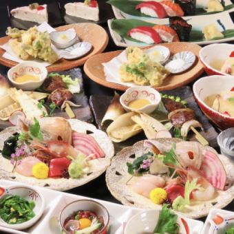 <2時間飲み放題冬会席コース>全8品8,800円(税込)芋焼酎黒霧島.赤霧島.茜霧島も飲み放題。