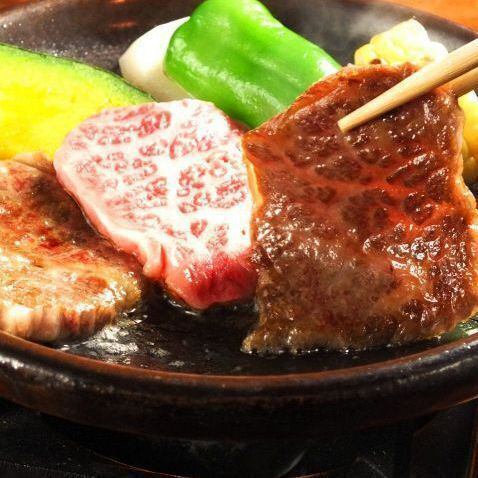 [Grilled domestic beef and seasonal vegetables on a ceramic plate] The exquisite Okanya course with sea bream rice ≪2-hour seating stay≫ 90-minute all-you-can-drink included