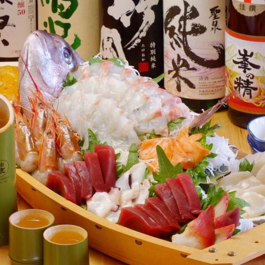 【2時間飲み放題付き】RAZZご宴会5,500円(税込)コース　鮮魚のお造りを含むお料理7品