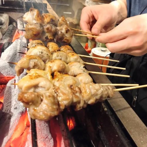 Authentic charcoal grilled yakitori♪
