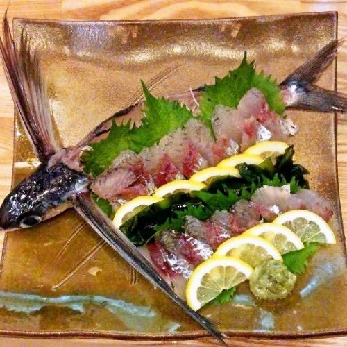 Flying fish sashimi