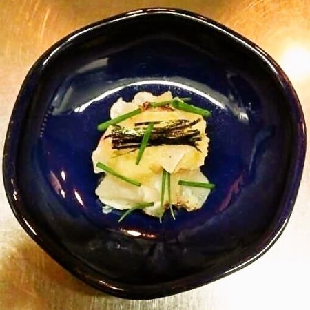 Natural sea bream cob 〆 and grilled eggplant puree
