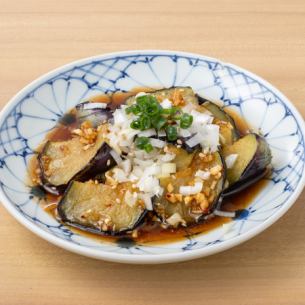 揚げ茄子にんにくソース