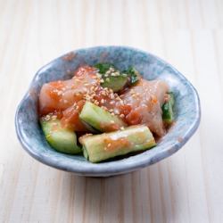 鳥きゅうり梅肉和え