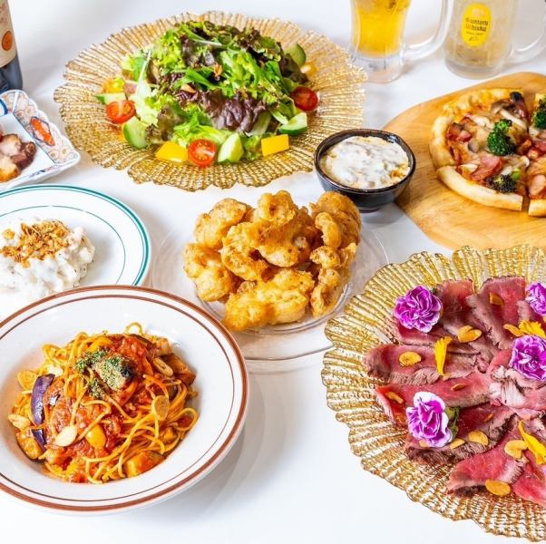 【2時間飲み放題付】名物の花盛りローストビーフ含む全7品のボリューム満点ソナポコース