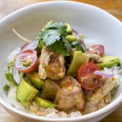 Avocado & Gai Yang Rice Bowl