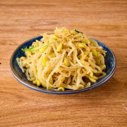 水菜と豆もやしの塩麹ナムル