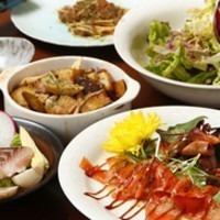 【コスパ抜群&厳選赤ワイン5種飲み放題)】地鶏 魚 前菜つまみ お野菜の晩酌コース5500円