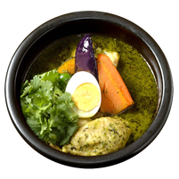 パクチーグリーンのチキンカレー