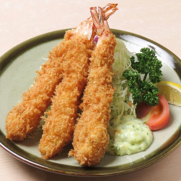 [Immovable popular menu] Oversized! Fried shrimp set meal
