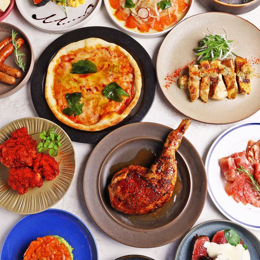 窯焼きナポリピッツァ×肉×チーズの食べ飲み放題1980円~どうぞ!