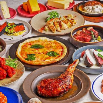 【忘新年会コース】窯焼きナポリピッツァ、希少部位ステーキなど全73種!プレミアムコース