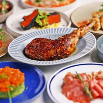 【ランチ】土日祝11:00～OPEN！一本チキンの肉汁グリルなど超コスパ全61品！スタンダードコース
