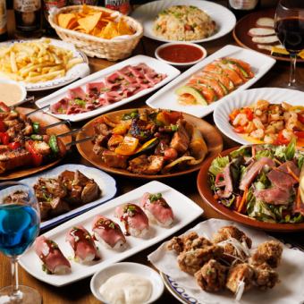 [The meat BBQ plate is very popular!] 2 hours all-you-can-eat and drink for 3,500 yen