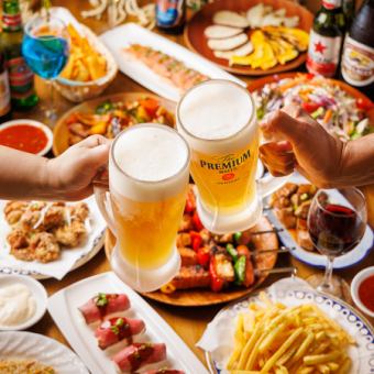 【乾杯ビール付き！超おすすめ】ローストビーフ尽くし♪3時間BBQ食飲み放題4,500円