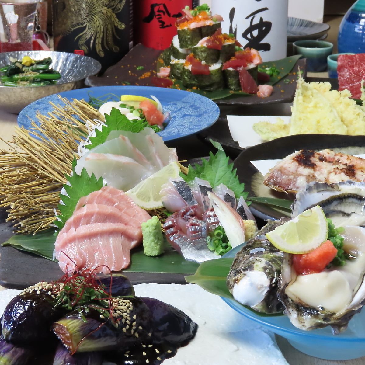 拘りの海鮮と和牛を堪能できる！宴会コース飲み放題付4500円からご用意しております◎