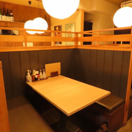 4名掛けのボックスお席です。