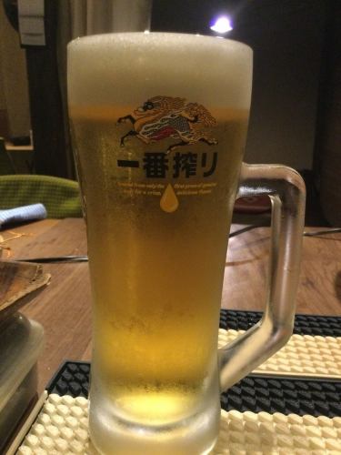 Draft beer is Kirin Ichiban Shibori!