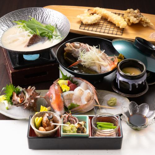 【享用時令魚類和天婦羅】主廚時令套餐,特色菜為精緻高湯