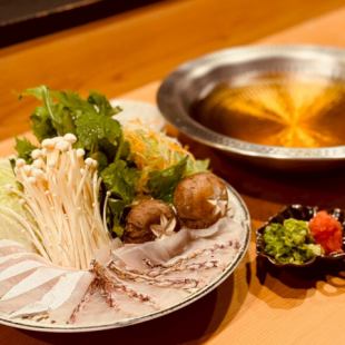 土日限定【2時間飲み放題付き】　真鯛と寒ぶりのしゃぶしゃぶ鍋コース　全て込々8000円コース