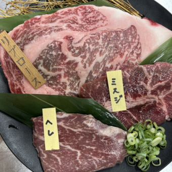 厳選牛4種＋希少部位3種コース　焼肉食べ放題　お一人様￥6,980円（税込）　120分コース