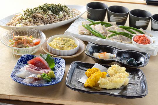 【簡易套餐】2小時暢飲+7道菜（含4種刺身拼盤）：4,500日圓