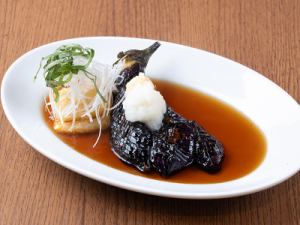 かつお出汁のしみた茄子とお餅の揚げ出し