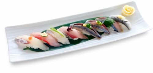 白身・光物8貫にぎり