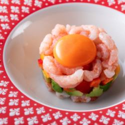 海老のユッケ　～ミルフィーユ仕立て～