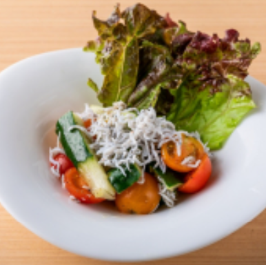 Whitebait with plum and cucumber