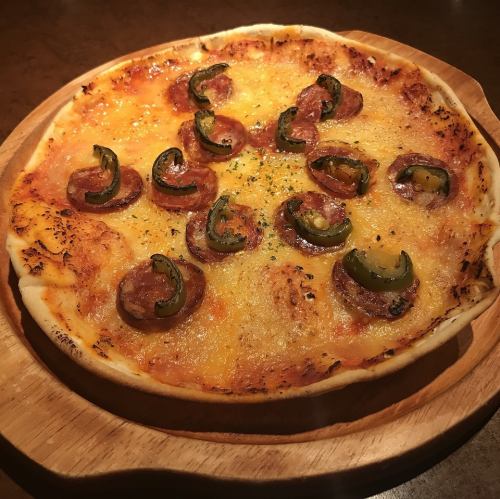 Iberian chorizo pie sea pizza