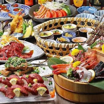 【3H 음료 무제한 포함】최고급 식재료 집결의 연회 추천 플랜 “명물 코스” 전 10품 6000엔→5000엔