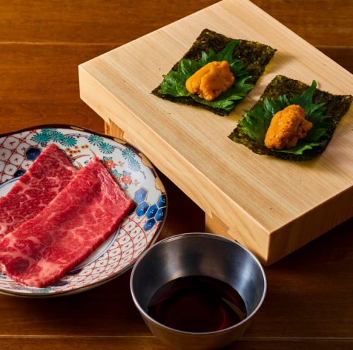 Wagyu beef and sea urchin