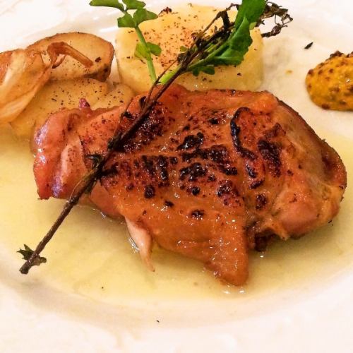 Oyama chicken confit and thyme flavor