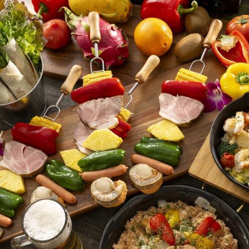 ランチタイムもBBQ＆ビアガーデン