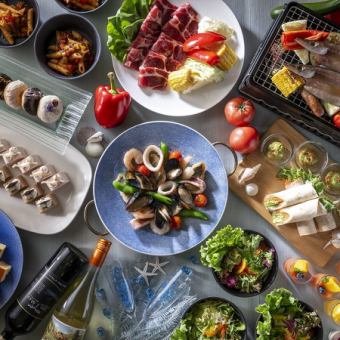 【デラックスコース】海を味わうパノラマガーデンBBQ