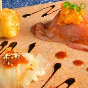 ◆ランチ【鉄板ランチ　全6品】鮮魚のポワレ・飛騨牛ステーキコース 8,800円