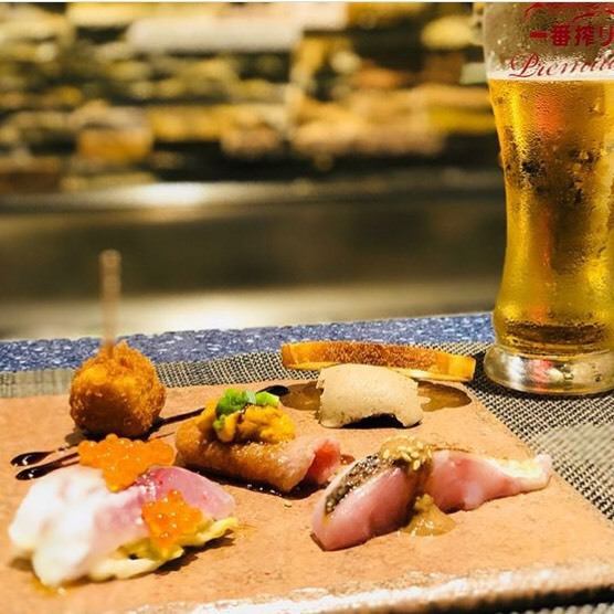◆贅沢肉寿司◆流行りの肉寿司を最高の素材で。鉄板Izumiが誇る贅沢メニュー。a la carte料理も豊富