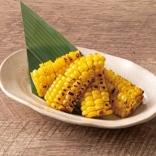 とうもろこしバター醤油/とうもろこしの天ぷら　各