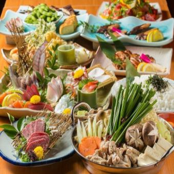 和牛沙朗牛排、3種肉壽司等9種料理的「流行套餐」，3小時無限暢飲6,500日圓⇒5,000日元
