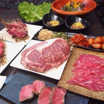 ◇Excellent course◇Steak, meat platter, and dessert included♪ 8 dishes total 6,500 yen (tax included)