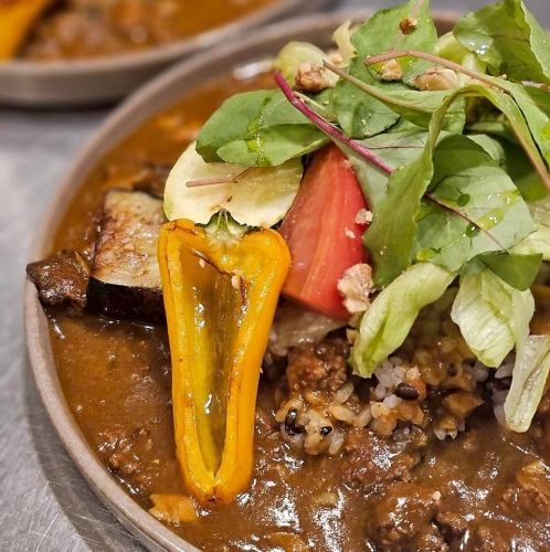 A luxurious lunch of selected game and locally grown vegetables!