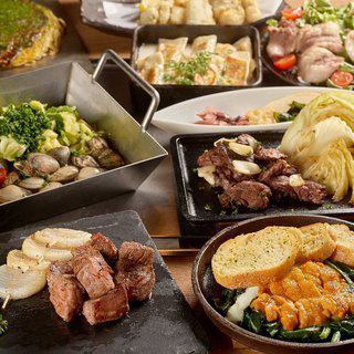 2H飲み放題付き全8品4400円！季節のにぎわい！ウニホーレンと広島お好み焼きなどコスパ◎コース