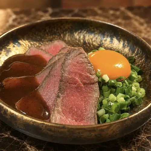 濃厚卵と贅沢和牛たたき